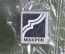 Знак, значок "Макрон". Стекло, ситалл. Зеркальный. В запайке.