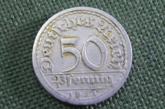 Монета 50 рейхспфеннигов, пфеннигов 1921 года . Веймар. Германия.