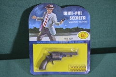 Игрушка миниатюрная "Пистолет Revolver". Металл. Упаковка. Пистоны. Испания. 1970е.